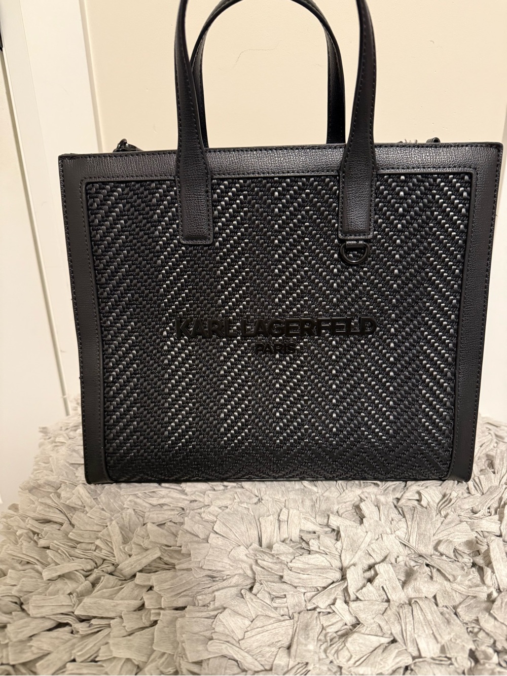 Karl Lagerfeld Black Woven Tote